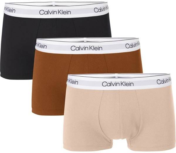 Calvin Klein Kalsonger 3P Modern Cotton Stretch Naturals Trunk Svart/brun bomull Small Herr 