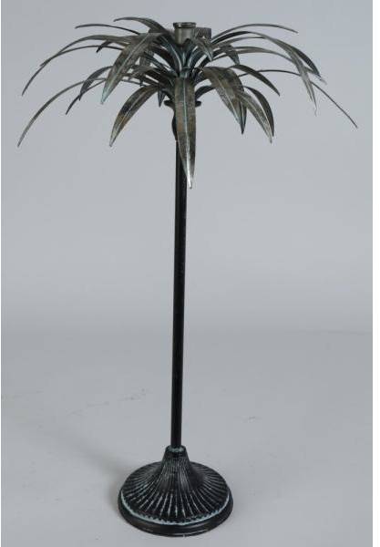 Palm ljusstake höjd 71 cm - Old silver 