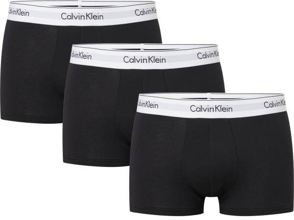 Calvin Klein Kalsonger 3P Modern Cotton Stretch Trunk Svart bomull Small Herr 