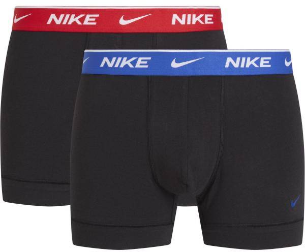 Nike Kalsonger 2P Everyday Cotton Stretch Trunk Svart/Blå bomull Small Herr 