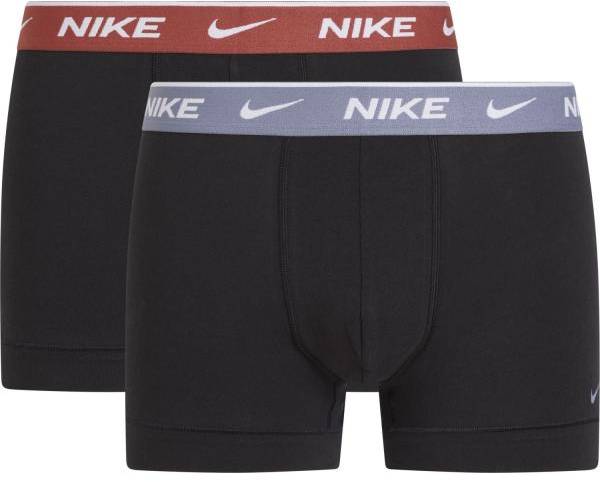 Nike Kalsonger 2P Everyday Cotton Stretch Trunk Svart/Röd bomull Small Herr 