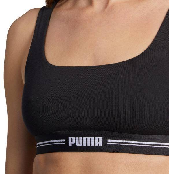 Puma BH Women Scoop Neck Top Svart ekologisk bomull Small Dam 