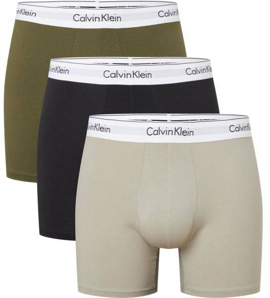 Calvin Klein Kalsonger 3P Modern Cotton Stretch Boxer Brief Khaki bomull Small Herr 