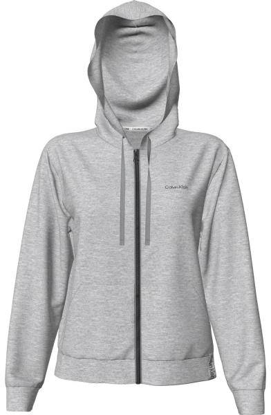 Calvin Klein Modern Cotton LW Full Zip Hoodie Grå Small Dam 