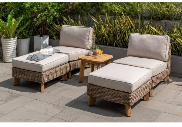 Bahamas loungegrupp 2 - Beige/teak 