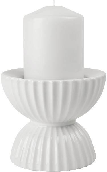 Lyngby Porcelæn Tura blockljusstake, 11,5 cm, vit 