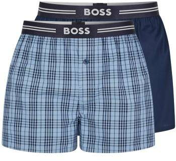 BOSS Kalsonger 2P EW Boxer Shorts Ljusblå/Rutig polyester Small Herr 