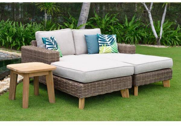 Bahamas loungegrupp 3 - Beige/teak 