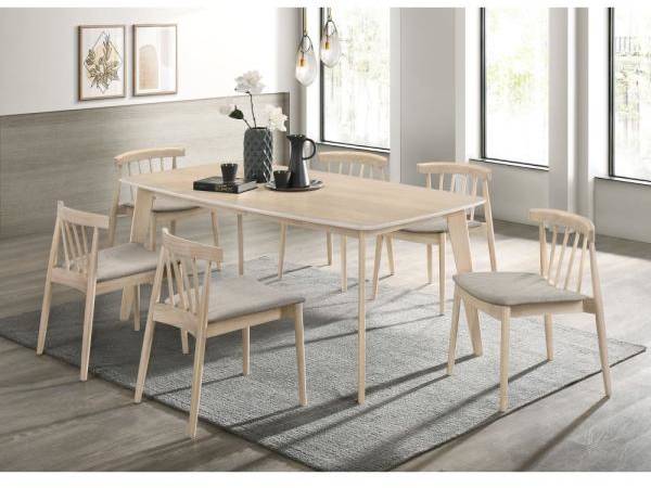 Florence matgrupp i whitewash rektangulärt matbord med 6 st Florence stolar 