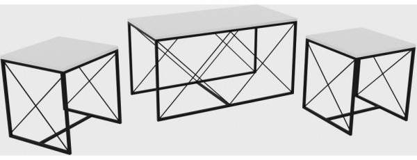 Ravina soffbord 45/100 x 45/50 cm - Vit/svart 