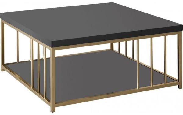 Zenn soffbord 90 x 90 cm - Antracit/guld 