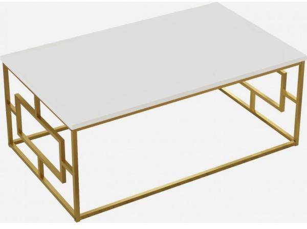 Voyage soffbord 12, 100 x 60 cm - Vit/guld 