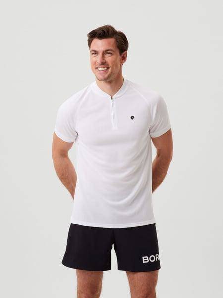 Björn Borg Ace Performance Zip Polo Vit, XXL 