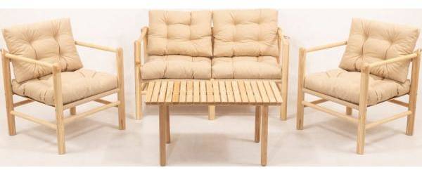 Jardin loungeset - Bok/cream 