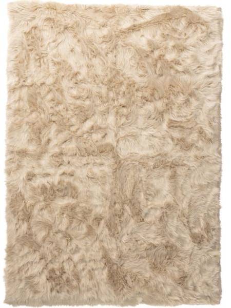 Katy fäll 230 x 160 cm - Beige fuskpäls 