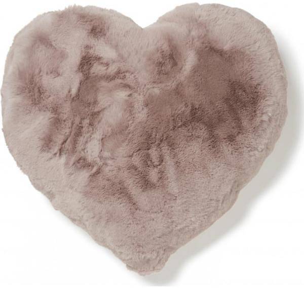 Fluffy hjärtformad prydnadskudde Rosa - 45 x 45 cm 