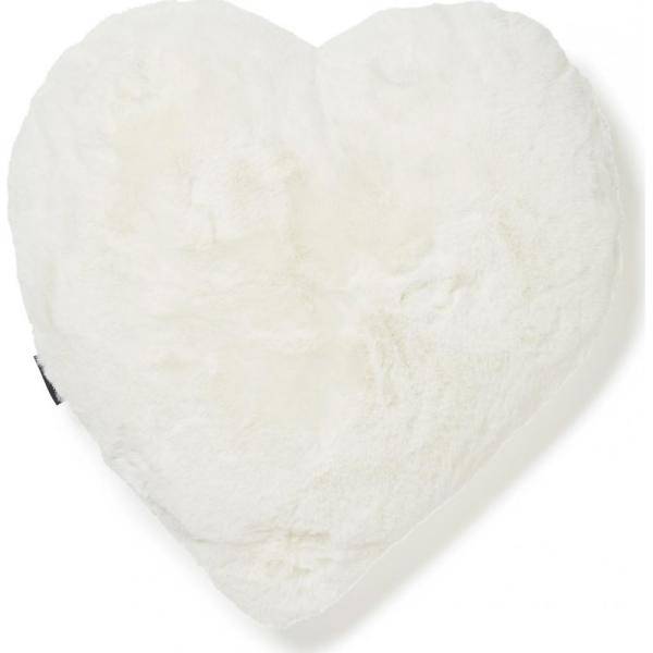 Fluffy hjärtformad prydnadskudde Ivory - 45 x 45 cm 