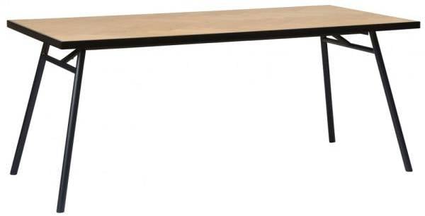 Fishbone matbord 180x90 cm - Svart / Ek 