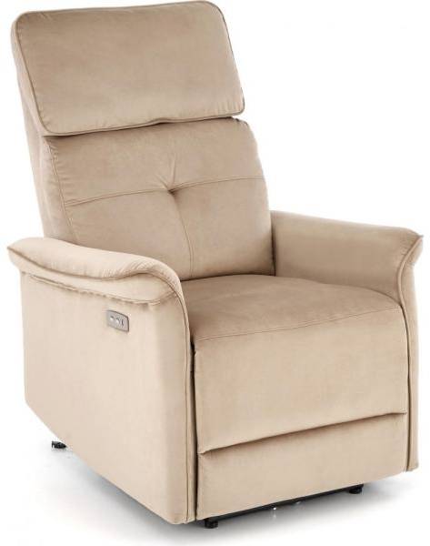 Semir elektrisk reclinerfåtölj med USB - beige sammet 