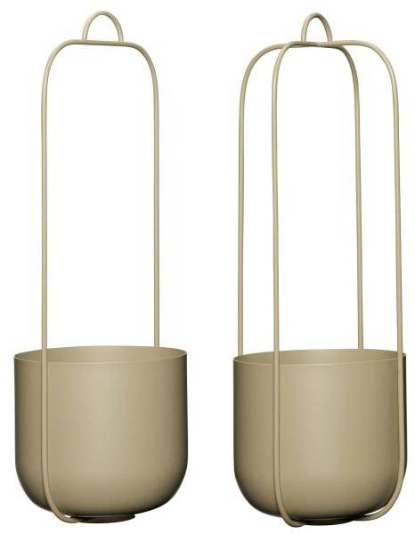 Hübsch Lotus hängande blomkruka 2-pack, khaki 