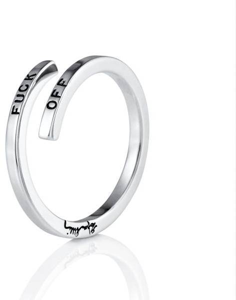 Efva Attling Fuck Off With A Twist Ring 19.00 MM - SILVER 