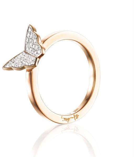 Efva Attling Little Miss Butterfly & Stars Ring 18.00 MM - GULD 