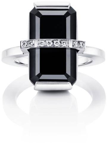 Efva Attling Bend Over Ring – Onyx 22.00 MM - GULD 