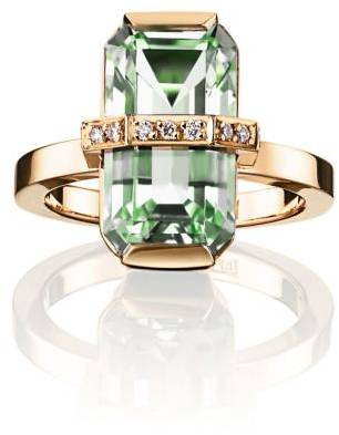 Efva Attling Little Bend Over Ring - Green Quartz 17.75 MM - GULD 