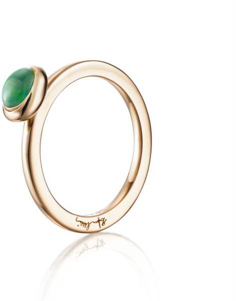 Efva Attling Love Bead Ring - Green Agate 15.50 MM - GULD 