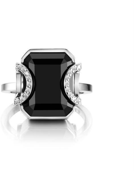 Efva Attling Little Magic Star Ring - Onyx. 17.00 MM - VITGULD 