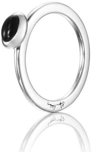 Efva Attling Love Bead Ring - Onyx 18.00 MM - SILVER 