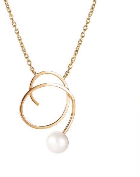 Efva Attling Little Curly Pearly Necklace 42/45 CM - GULD 