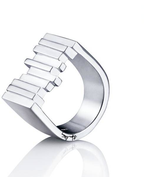 Efva Attling Stairway To Heaven Signet Ring 15.50 MM - SILVER 