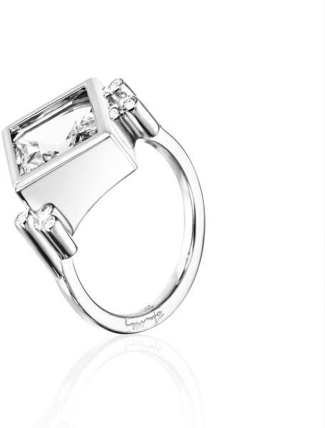 Efva Attling Shiny Memory Ring - Crystal Quartz. 15.50 MM - SILVER 