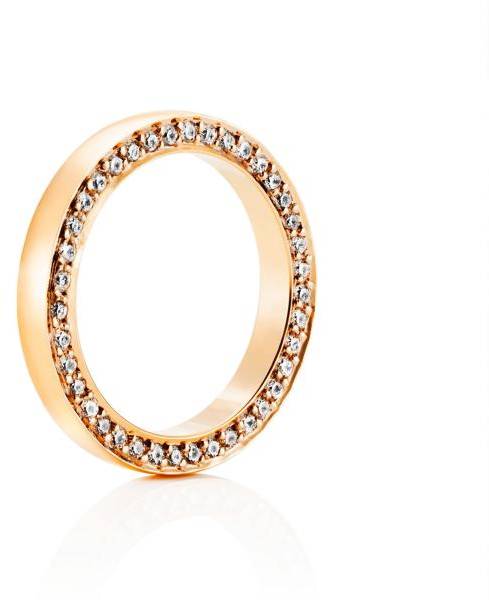 Efva Attling Half Round & Stars On Side Ring 15.25 MM - GULD 