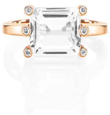 Efva Attling Beautiful Dreamer Ring - Crystal Quartz. 17.00 MM - GULD 