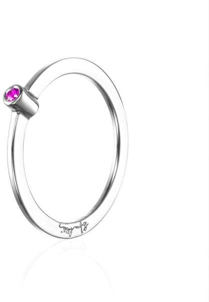 Efva Attling Micro Blink Ring - Pink Sapphire 15.50 MM - SILVER 