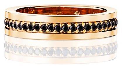 Efva Attling 4½ & Black Stars Ring 21.25 MM - GULD 