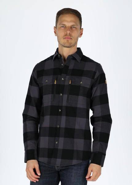 Nordkap Flannel Shirt, Charcoal/Black Check, 2xl,  Långärmade Skjortor 