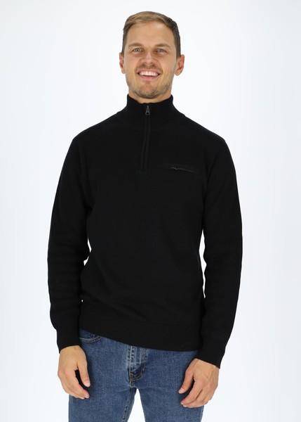 Half Zip Pullover, Black, 3Xl,  Stickat (Stickade Tröjor i kategorin Tröjor)