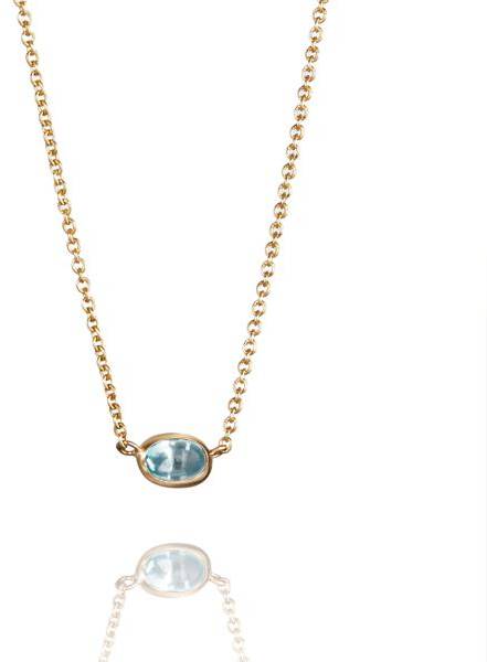 Efva Attling Love Bead Necklace Gold - Topaz 42/45 CM - GULD 