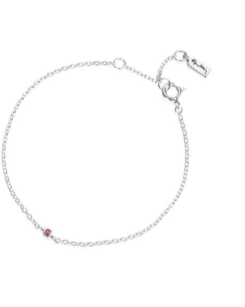 Efva Attling Micro Blink Bracelet - Pink Sapphire 16/17.5/19 CM - SILVER 