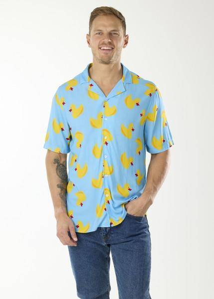 Honolulu Shirt, Blue Yellow Duck, 2Xl,  Kortärmade Skjortor (Kortärmade Skjortor i kategorin Skjortor)