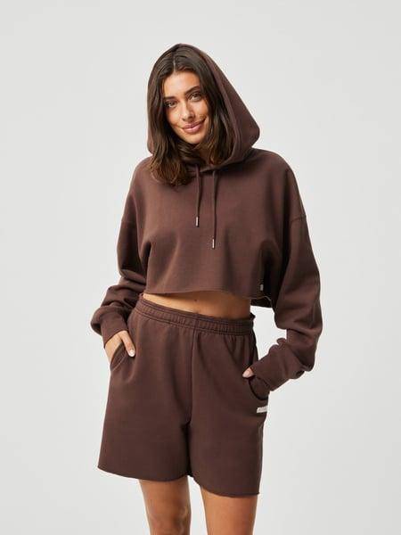Björn Borg Studio Oversized Cropped Hoodie Brun, XXL 