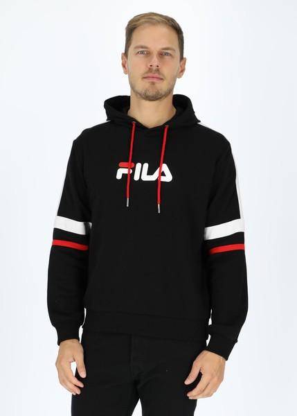 Solms Hoody With Block Strips, Black Bright White True Red, S,   