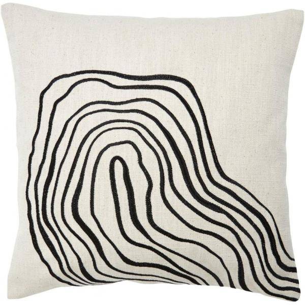 Curve kuddfodral 45 x 45 cm - Svart/vit 