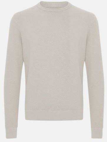 Karlo Structured Crew Neck Kni, Chateau Gray, M,  Stickat 