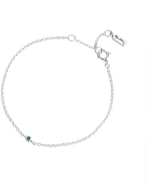 Efva Attling Micro Blink Bracelet - Green Emerald 16/17.5/19 CM - SILVER 