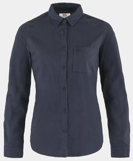 Övik Flannel Shirt W, Navy-Navy, L,  Långärmade Skjortor (Långärmade Skjortor i kategorin Skjortor)