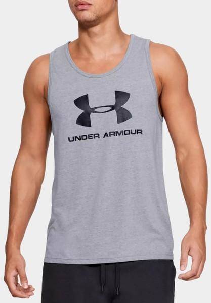 Ua Sportstyle Logo Tank, Gray, M,  T-Shirts 